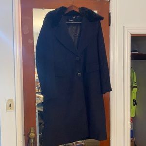 Navy Blue Calvin Klein Wool Coat